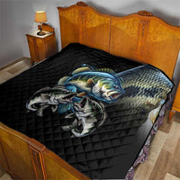 Largemouth Bass Fishing Scale Customize Name Quilt Aggressive Bass Scaled Texture and Black Sporty - Wonder Print Shop