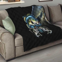 Largemouth Bass Fishing Scale Customize Name Quilt Aggressive Bass Scaled Texture and Black Sporty - Wonder Print Shop