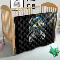 Largemouth Bass Fishing Scale Customize Name Quilt Aggressive Bass Scaled Texture and Black Sporty - Wonder Print Shop
