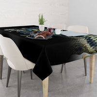 Largemouth Bass Fishing Scale Customize Name Tablecloth Aggressive Bass Scaled Texture and Black Sporty - Wonder Print Shop
