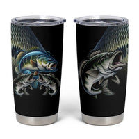 Largemouth Bass Fishing Scale Customize Name Tumbler Cup Aggressive Bass Scaled Texture and Black Sporty - Wonder Print Shop