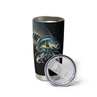 Largemouth Bass Fishing Scale Customize Name Tumbler Cup Aggressive Bass Scaled Texture and Black Sporty - Wonder Print Shop