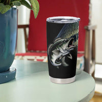 Largemouth Bass Fishing Scale Customize Name Tumbler Cup Aggressive Bass Scaled Texture and Black Sporty - Wonder Print Shop