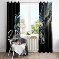 Largemouth Bass Fishing Scale Customize Name Window Curtain Aggressive Bass Scaled Texture and Black Sporty - Wonder Print Shop