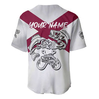 Florida State Flag Fishing Baseball Jersey Hook and Fish Sketch Graphic in Red and White Design - Wonder Print Shop