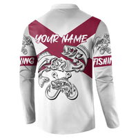 Florida State Flag Fishing Button Sweatshirt Hook and Fish Sketch Graphic in Red and White Design - Wonder Print Shop