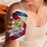 Florida State Flag Fishing 4 in 1 Can Cooler Tumbler Hook and Fish Sketch Graphic in Red and White Design - Wonder Print Shop