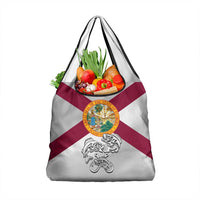 Florida State Flag Fishing Grocery Bag Hook and Fish Sketch Graphic in Red and White Design - Wonder Print Shop