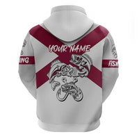 Florida State Flag Fishing Hoodie Hook and Fish Sketch Graphic in Red and White Design - Wonder Print Shop