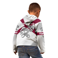 Florida State Flag Fishing Kid Hoodie Hook and Fish Sketch Graphic in Red and White Design - Wonder Print Shop