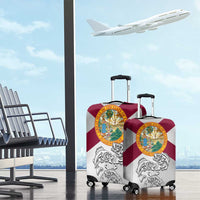 Florida State Flag Fishing Luggage Cover Hook and Fish Sketch Graphic in Red and White Design - Wonder Print Shop