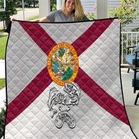 Florida State Flag Fishing Quilt Hook and Fish Sketch Graphic in Red and White Design - Wonder Print Shop