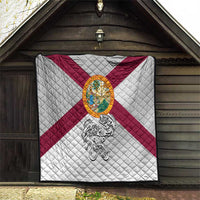 Florida State Flag Fishing Quilt Hook and Fish Sketch Graphic in Red and White Design - Wonder Print Shop