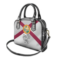 Florida State Flag Fishing Shoulder Handbag Hook and Fish Sketch Graphic in Red and White Design - Wonder Print Shop