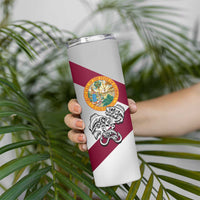 Florida State Flag Fishing Skinny Tumbler Hook and Fish Sketch Graphic in Red and White Design - Wonder Print Shop