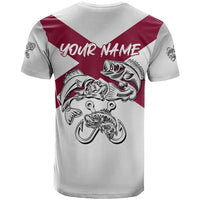 Florida State Flag Fishing T Shirt Hook and Fish Sketch Graphic in Red and White Design - Wonder Print Shop