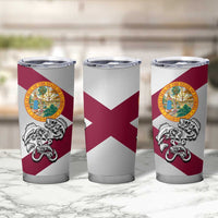 Florida State Flag Fishing Tumbler Cup Hook and Fish Sketch Graphic in Red and White Design - Wonder Print Shop