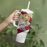 Florida State Flag Fishing Tumbler With Handle Hook and Fish Sketch Graphic in Red and White Design - Wonder Print Shop