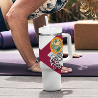 Florida State Flag Fishing Tumbler With Handle Hook and Fish Sketch Graphic in Red and White Design - Wonder Print Shop