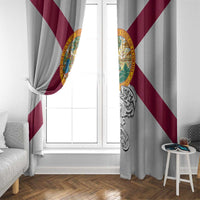 Florida State Flag Fishing Window Curtain Hook and Fish Sketch Graphic in Red and White Design - Wonder Print Shop