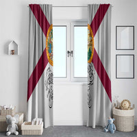 Florida State Flag Fishing Window Curtain Hook and Fish Sketch Graphic in Red and White Design - Wonder Print Shop