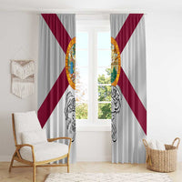 Florida State Flag Fishing Window Curtain Hook and Fish Sketch Graphic in Red and White Design - Wonder Print Shop