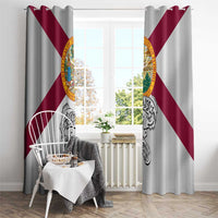 Florida State Flag Fishing Window Curtain Hook and Fish Sketch Graphic in Red and White Design - Wonder Print Shop