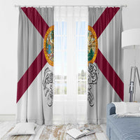 Florida State Flag Fishing Window Curtain Hook and Fish Sketch Graphic in Red and White Design - Wonder Print Shop