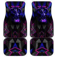 Custom Black And Purple Dragon Bowling Car Mats Magic Orb Graphic on Geometric Black Background Design - Wonder Print Shop