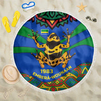 Indigenous Regions of Panama Embera-Wounaan Beach Blanket Frog Graphic and Indigenous Pattern Guardians of the Forest - Wonder Print Shop