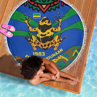 Indigenous Regions of Panama Embera-Wounaan Beach Blanket Frog Graphic and Indigenous Pattern Guardians of the Forest - Wonder Print Shop