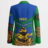 Indigenous Regions of Panama Embera-Wounaan Blazer Frog Graphic and Indigenous Pattern Guardians of the Forest - Wonder Print Shop