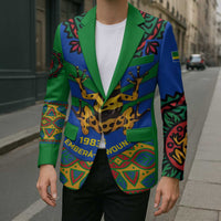 Indigenous Regions of Panama Embera-Wounaan Blazer Frog Graphic and Indigenous Pattern Guardians of the Forest - Wonder Print Shop