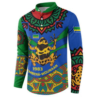 Indigenous Regions of Panama Embera-Wounaan Button Sweatshirt Frog Graphic and Indigenous Pattern Guardians of the Forest - Wonder Print Shop