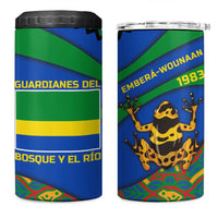 Indigenous Regions of Panama Embera-Wounaan 4 in 1 Can Cooler Tumbler Frog Graphic and Indigenous Pattern Guardians of the Forest - Wonder Print Shop