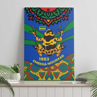 Indigenous Regions of Panama Embera-Wounaan Canvas Wall Art Frog Graphic and Indigenous Pattern Guardians of the Forest - Wonder Print Shop
