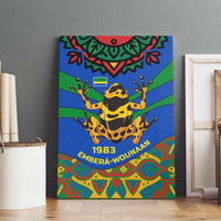 Indigenous Regions of Panama Embera-Wounaan Canvas Wall Art Frog Graphic and Indigenous Pattern Guardians of the Forest - Wonder Print Shop