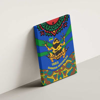 Indigenous Regions of Panama Embera-Wounaan Canvas Wall Art Frog Graphic and Indigenous Pattern Guardians of the Forest - Wonder Print Shop