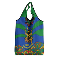 Indigenous Regions of Panama Embera-Wounaan Grocery Bag Frog Graphic and Indigenous Pattern Guardians of the Forest - Wonder Print Shop