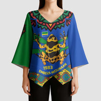 Indigenous Regions of Panama Embera-Wounaan Kimono Sleeve Blouse Frog Graphic and Indigenous Pattern Guardians of the Forest - Wonder Print Shop
