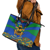 Indigenous Regions of Panama Embera-Wounaan Leather Tote Bag Frog Graphic and Indigenous Pattern Guardians of the Forest - Wonder Print Shop