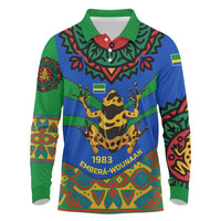 Indigenous Regions of Panama Embera-Wounaan Long Sleeve Polo Shirt Frog Graphic and Indigenous Pattern Guardians of the Forest - Wonder Print Shop