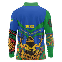 Indigenous Regions of Panama Embera-Wounaan Long Sleeve Polo Shirt Frog Graphic and Indigenous Pattern Guardians of the Forest - Wonder Print Shop