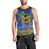 Indigenous Regions of Panama Embera-Wounaan Men Tank Top Frog Graphic and Indigenous Pattern Guardians of the Forest - Wonder Print Shop