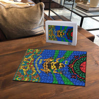 Indigenous Regions of Panama Embera-Wounaan Puzzle Frog Graphic and Indigenous Pattern Guardians of the Forest - Wonder Print Shop