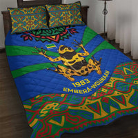 Indigenous Regions of Panama Embera-Wounaan Quilt Bed Set Frog Graphic and Indigenous Pattern Guardians of the Forest - Wonder Print Shop