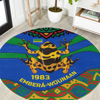 Indigenous Regions of Panama Embera-Wounaan Round Carpet Frog Graphic and Indigenous Pattern Guardians of the Forest - Wonder Print Shop