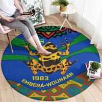 Indigenous Regions of Panama Embera-Wounaan Round Carpet Frog Graphic and Indigenous Pattern Guardians of the Forest - Wonder Print Shop