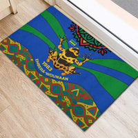 Indigenous Regions of Panama Embera-Wounaan Rubber Doormat Frog Graphic and Indigenous Pattern Guardians of the Forest - Wonder Print Shop