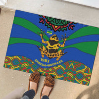 Indigenous Regions of Panama Embera-Wounaan Rubber Doormat Frog Graphic and Indigenous Pattern Guardians of the Forest - Wonder Print Shop